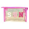 New Letter Embroidery Makeup Bag, Transparent Pvc Waterproof Zipper Bag, Portable Bathroom Wash Bag