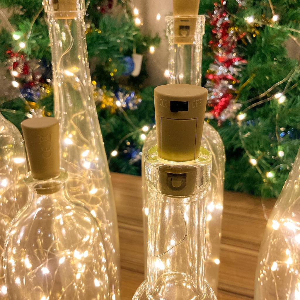 Bar LED Wine Bottle Cork 1M 2M String Lights Christmas Decoration Led Lamp Bottle Fairy Lights Holiday Copper Wire Lights String