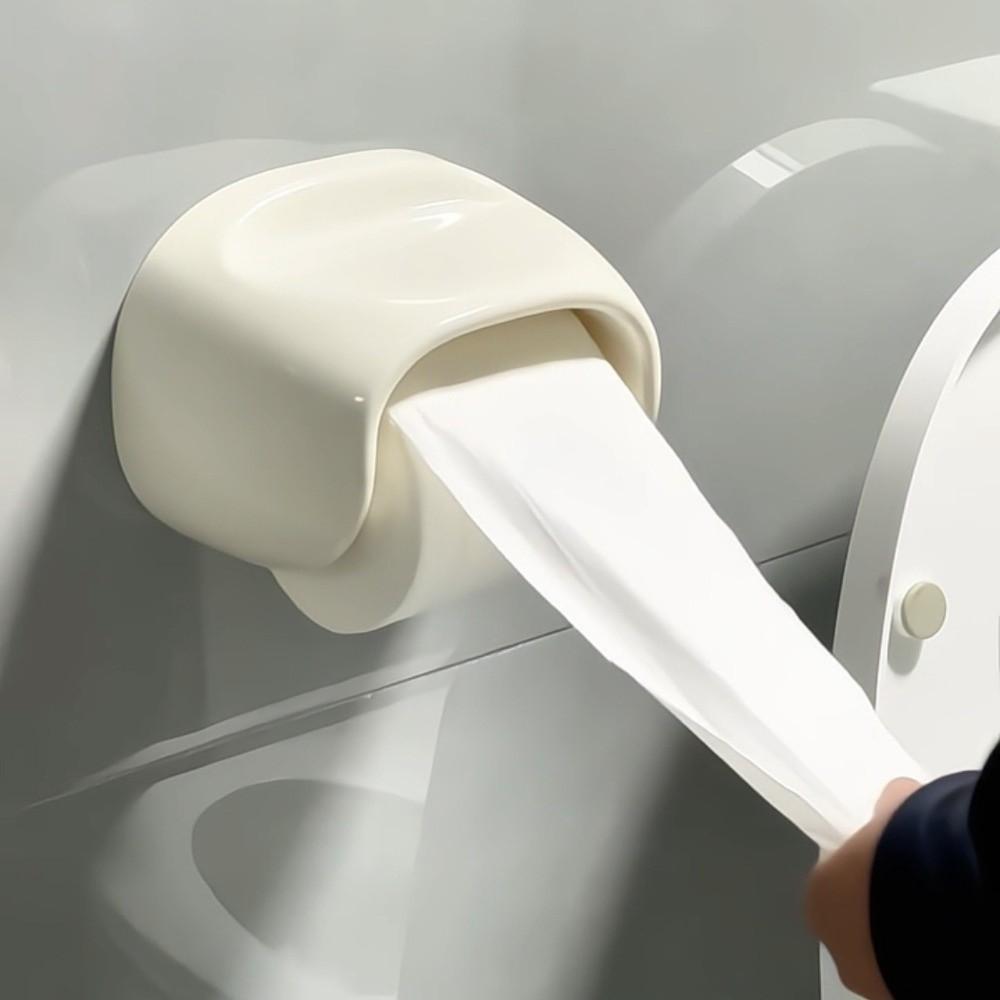 Kein Bohren Badezimmer Rollenhalter Wasserdichte Kunststoff-Toilettenpapierbox Vintage Wandmontiertes Toilettenpapier-Aufbewahrungsregal Toilette