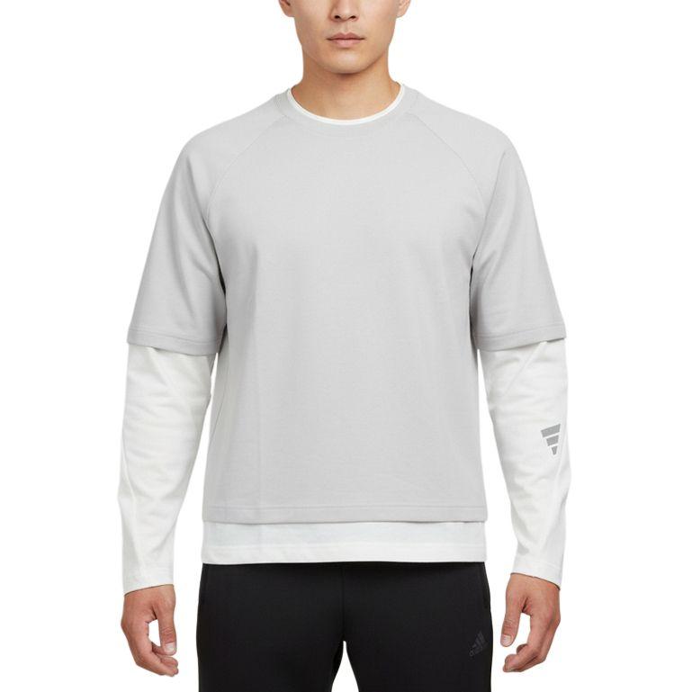 Adidas Fake Two-Piece Round Neck Pullover Long Sleeve T-Shirt Men Tops KU5304 S