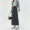 Woolen Skirt for Women Autumn Winter High-waist Slim Fit Straight Hip-hugging Long Skirt Vintage Clothing Y2k Japanese Style