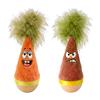 Wobble Cat Toy, Wooden Base Plush Wobble Toy, Self-Righting Interactive Cat Feather Toy for Indoor Cats Kittens Batting Kicking Silent