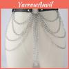Pu Body Chain With Multilayer Metal Chains Tassels For Nightclub Party Festival