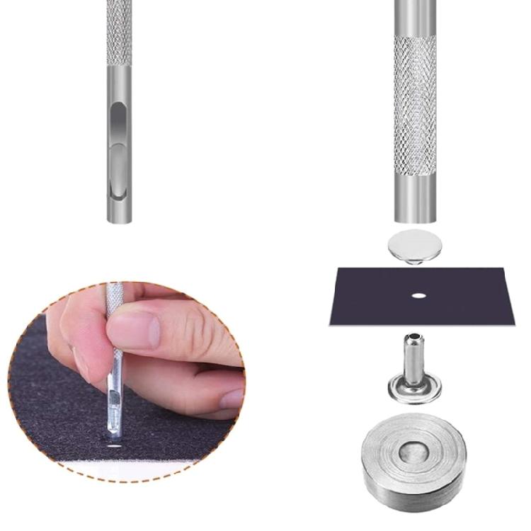 Leather Rivet Tubular Metal Studs with Setting Tools Punch Plier