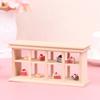 1:12 Dollhouse Miniature Wooden Display Cabinet Cake Candy Cabinet Storage Rack Organizer Display Shelf Stand Store Scene Model