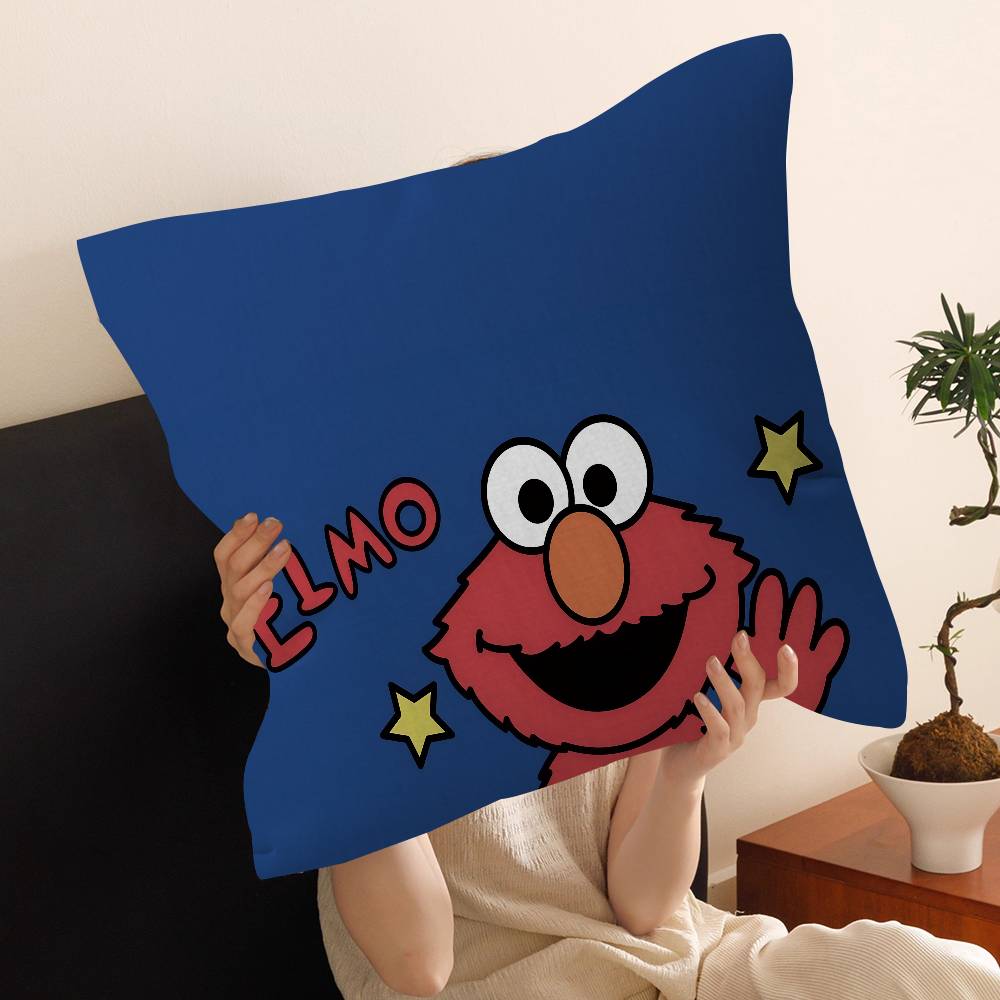 S-Sesame S-Street Cartoon Cushion Cover Car Throw Pillow Case For Sofa Car Christmas Gift 40x40cm 45x45cm