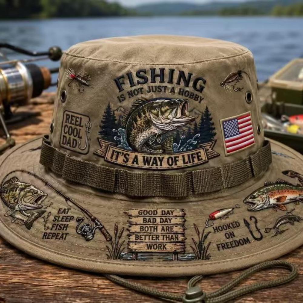 Īsta izšuvuma Amerikāņu retro makšķerēšanas raksta