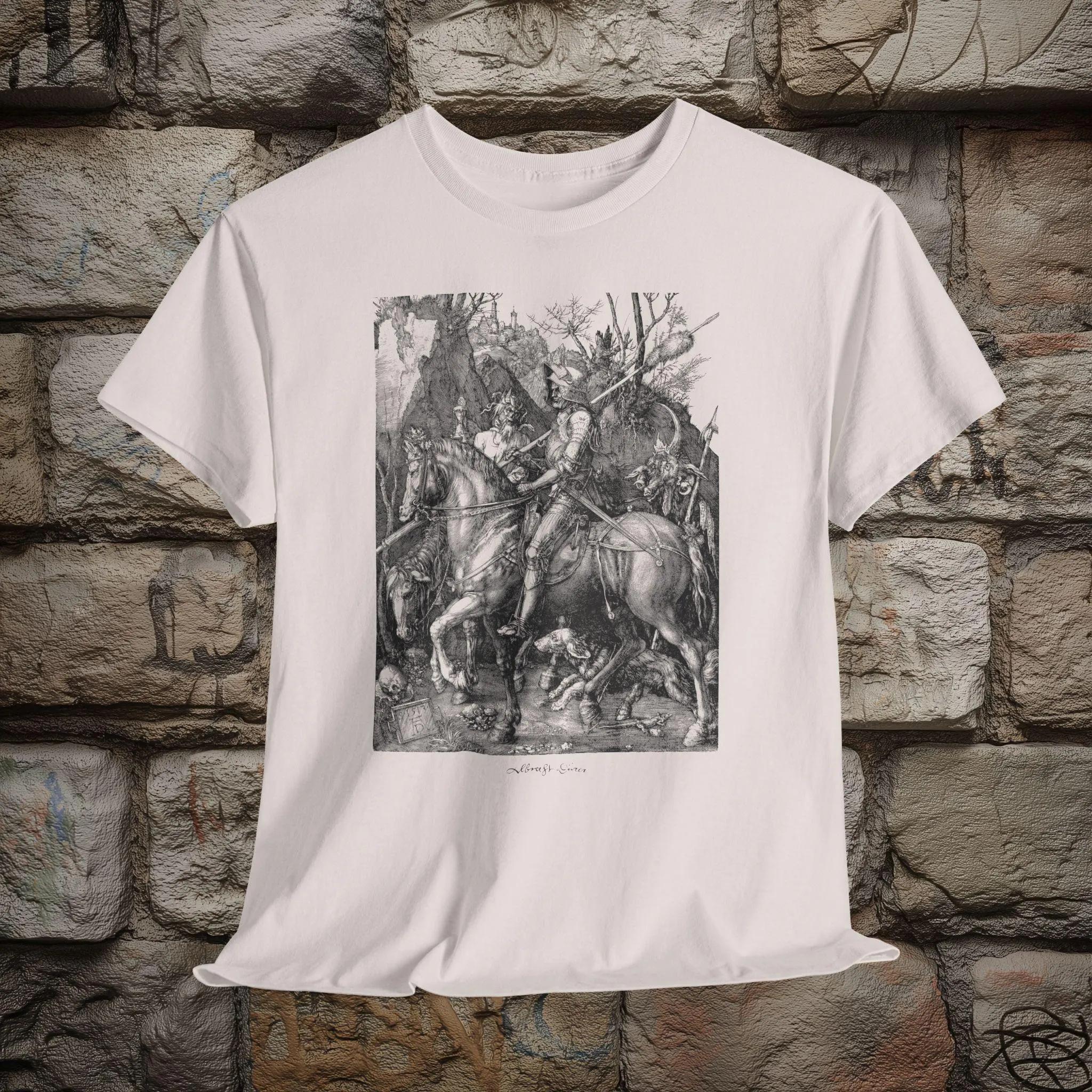 Knight Death and The Devil Albrecht Dürer Unisex Tshirt Graphic T Shirts Retro Streetwear Crewneck Shortsleeved Mens Tshirt 4XL