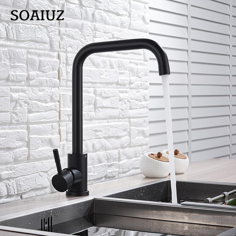 Home Matte Black Kitchen Faucet  Single Handle 360 Degree Rotation Kitchen Crane Hot and Cold Water Mixer Faucet