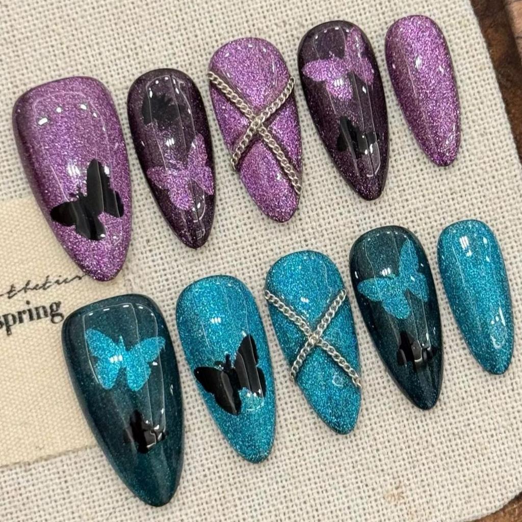 10pcs Hand Painted Gel Press Nails Beautiful Luxury Customized Design Handmade Press On Nails
