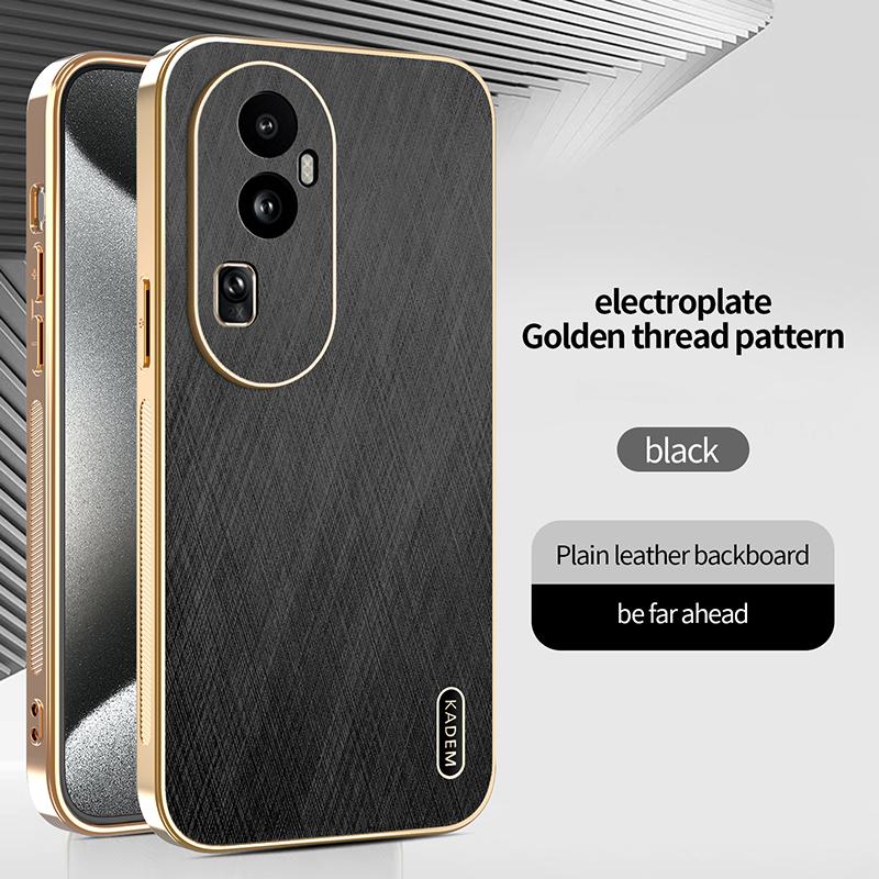 For Magsafe Wireless Charging Plating Frame Leather Phone Case For OPPO Reno 13 Pro 11 8 10 12 Pro A80 A79 A60 Bumper Back Cover