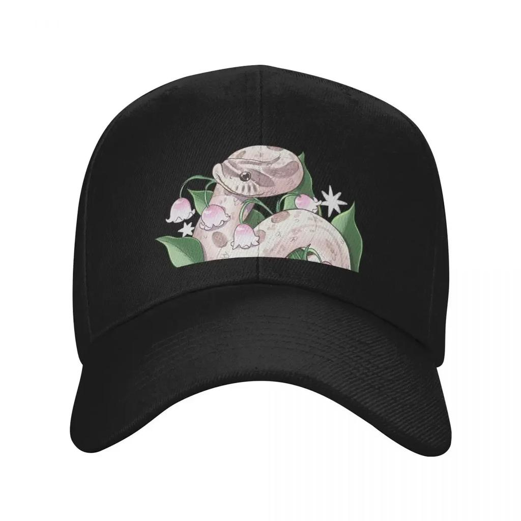 Lavender Hognose Snake with Lily of the Valley Baseball Cap Beach Outing custom Hat party Hat Hats For Women Unisexs