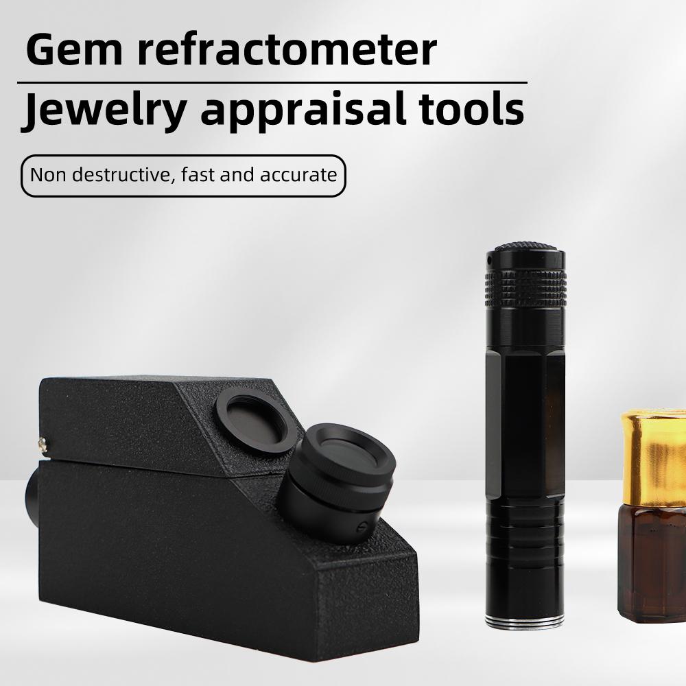 1.30 ~ 1.81RI Gem Refractometer Ruby Jade Diamond Jewelry Refracto Meter Professional Appraisal Tools with Refracting Oil Light
