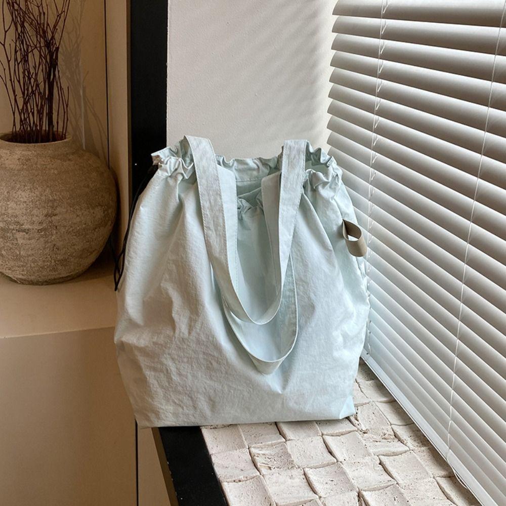 Reusable Drawstring Tote Bag Washable Canvas Handbag Creative Shopping Bag  Travel