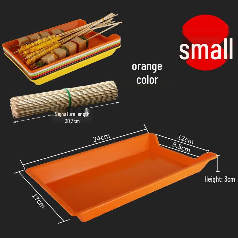 ZISIZ 3-Compartment Rectangular Plastic Serving Tray