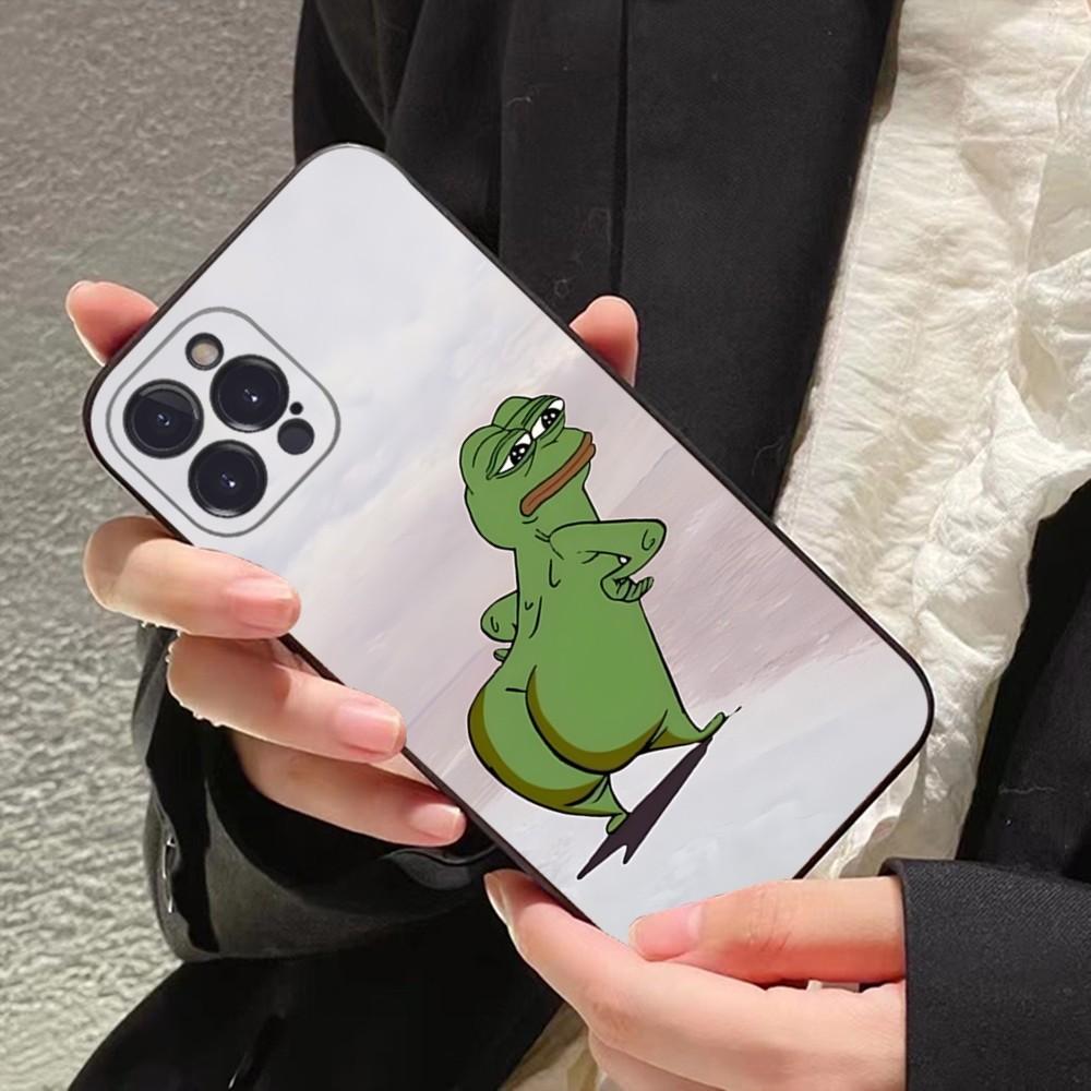 Cute Frog & Pepe the Frog Meme Print Phone Case for iPhone 17 16 15 14 13 12 11 16E Series Pro Max Plus Double Layer Protection