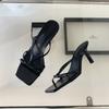 Summer Luxury Solid Color Designer Women's Sandals Sexy Open Toe High Heels Elegant Slip-on Party Dress Slippers Plus Size
