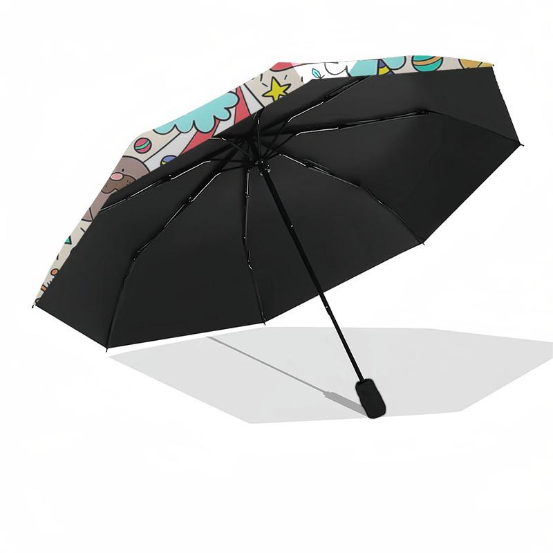 1pc Circus Animal Outdoor Umbrella - Automatic Opening/Closing, Portable 3-Fold Design, 8-Rib Iron Frame, Festival Gift for Fans, Travelers, Dail