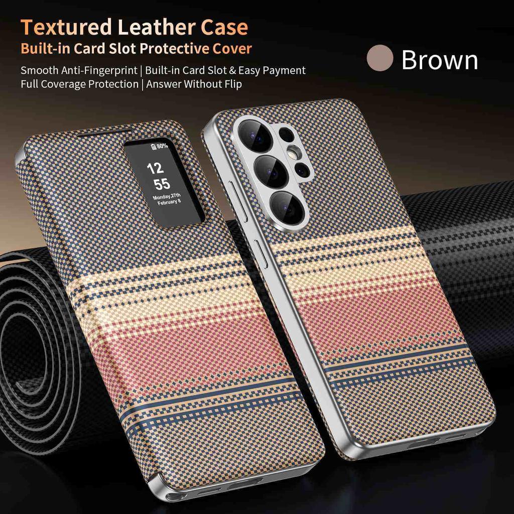 Flip Case for Samsung Galaxy A16 A17 A36 A37 A57 A55 A56 5G with Smart LED View Window & Card Holder, Shockproof Anti-Scratch Phone Bumpers