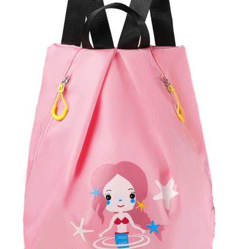 Swim Bag Backpack Dry Wet Separated Swimming Bag Portable Waterproof with Zipper Beach Bag Pink