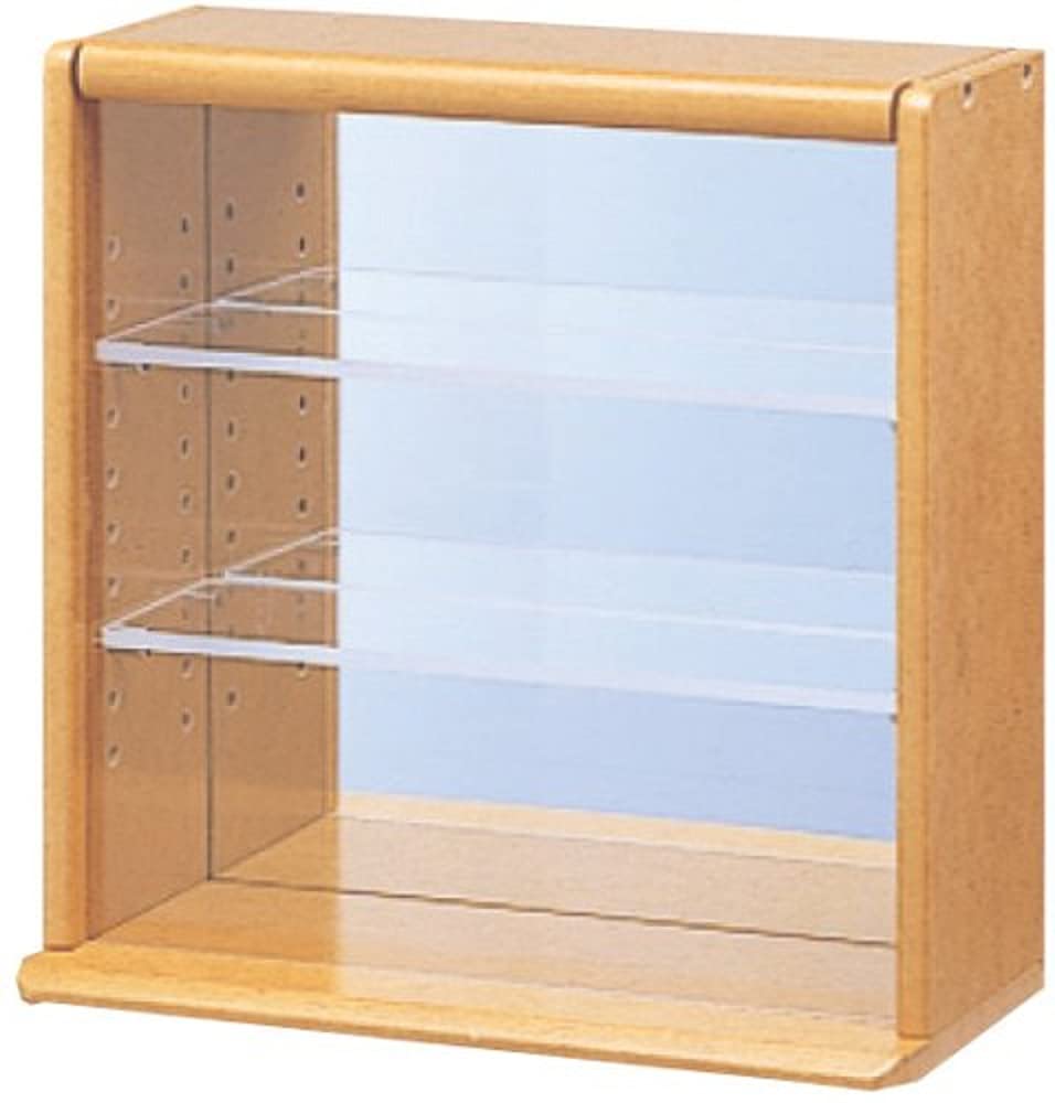 Mini Collection Case with Clear Acrylic Shelves, Light Brown