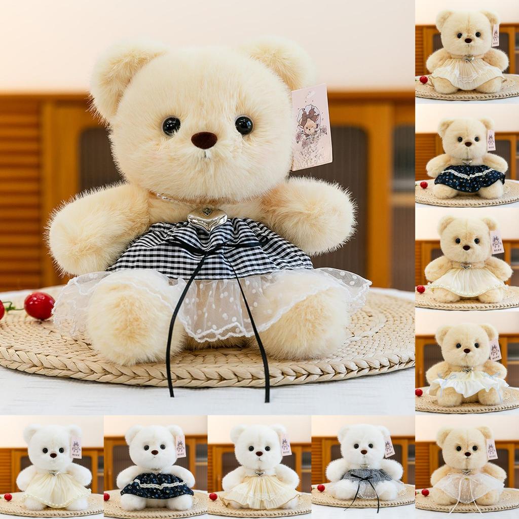 Plush Teddy Bear Toy With Love Heart Pendant And Skirt Decoration For Children