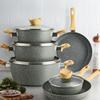 Maifan Steen Anti-aanbak Kookgerei Set: Wok, Koekenpan, Melkkannetje, Soeppan - Inductie Compatibel