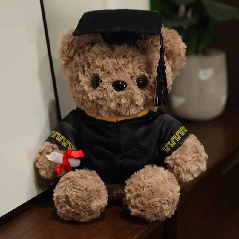 Graduation Doctor Bear Plush Teddy Bear Doll Graduation Commemorative Gift Wearing Doctor Hat Bear Can Be Determined