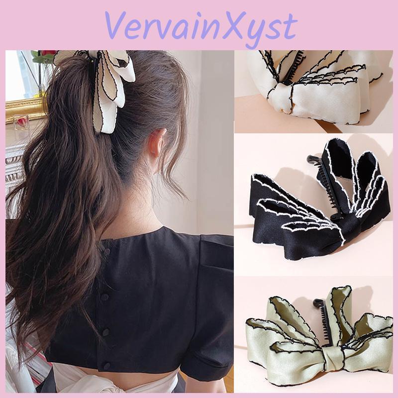 Banana Color Solid Fabric Bow Hair Clips Hairpin For Women Back Head Ponytail Headdress Hair Accessories