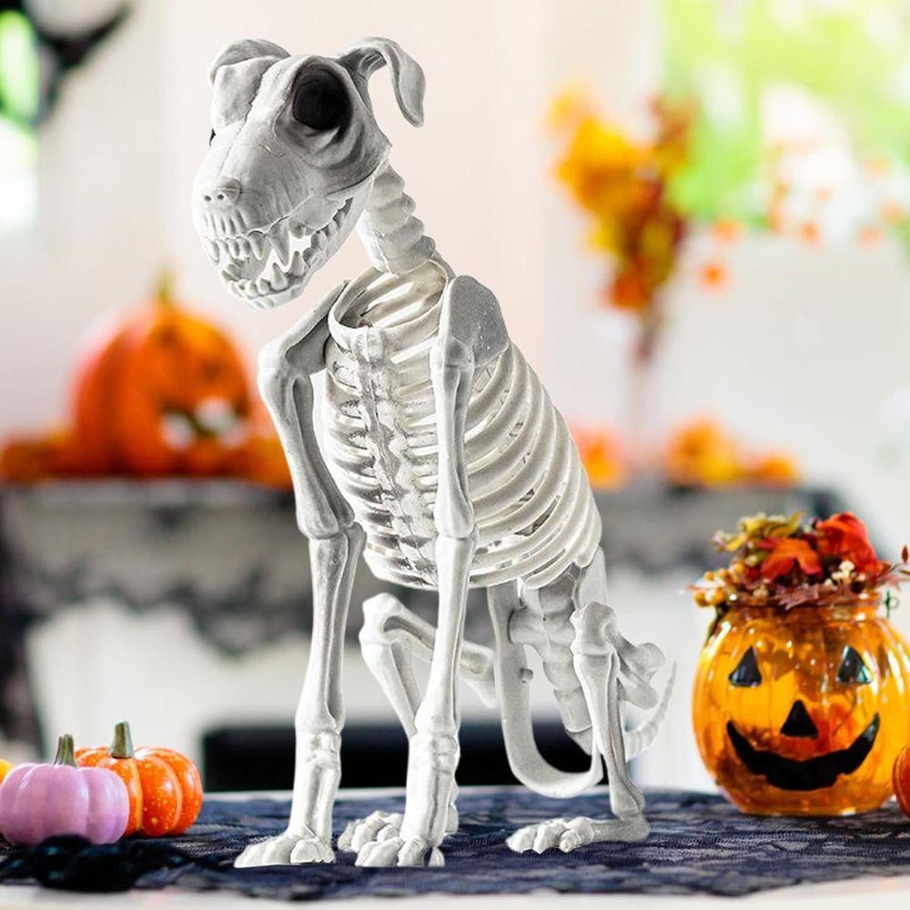 Scary Sitting Dog Skeleton Spooky Halloween Skeleton New Dog Skeleton  for Home Party Haunted House