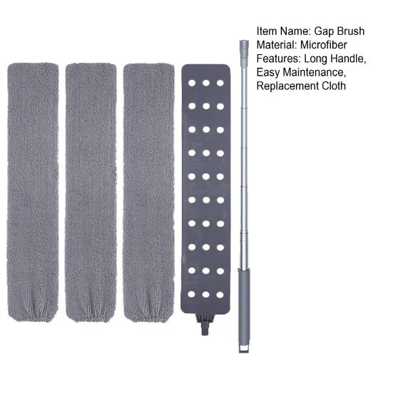 Yousheng Gap Brush Duster with 3 Microfiber Clothes Adjustable Bendable Design Telescopic Rod Gap Brush Extendable Cleaning Tool