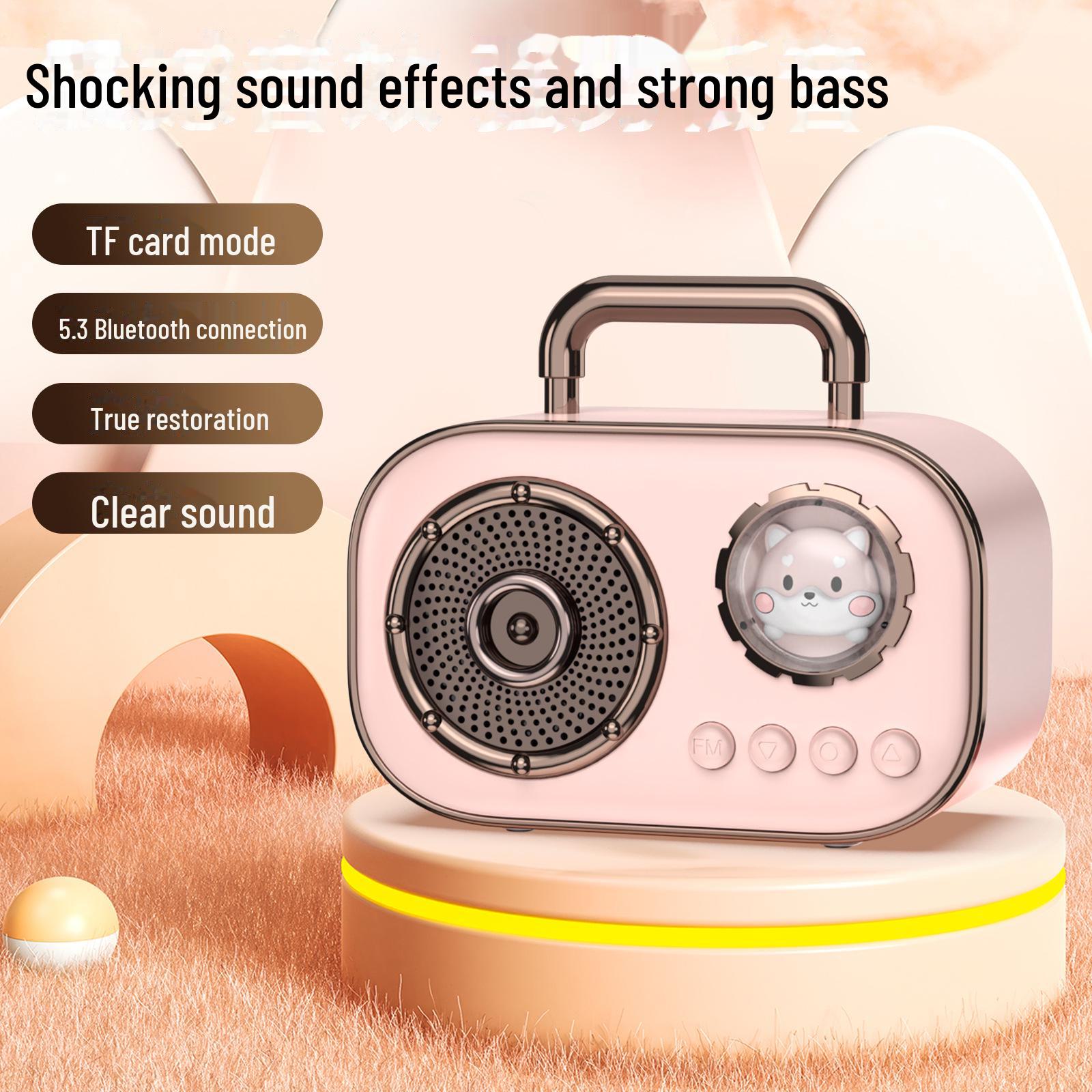 

Ретро Bluetooth-динамик: Ностальгическое портативное мобильное аудио с мощными басами