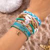 European American Fashion Bohemian Layered Beaded Bracelets Elastic Ethnic Bracelets for Women Female Bangle Bracelet
