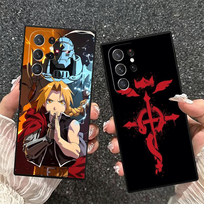 F-Fullmetal A-Alchemist Anime Soft Phone Case for Samsung Galaxy S26 S25 Edge S24 Ultra S23 Plus S22 S21 FE S20 Black Cover Back