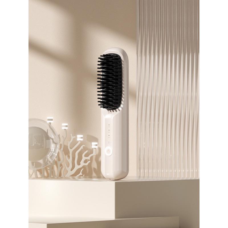 Portable Wireless LCD Hair Straightening Comb - Rechargeable, Negative Ion, No Damage.