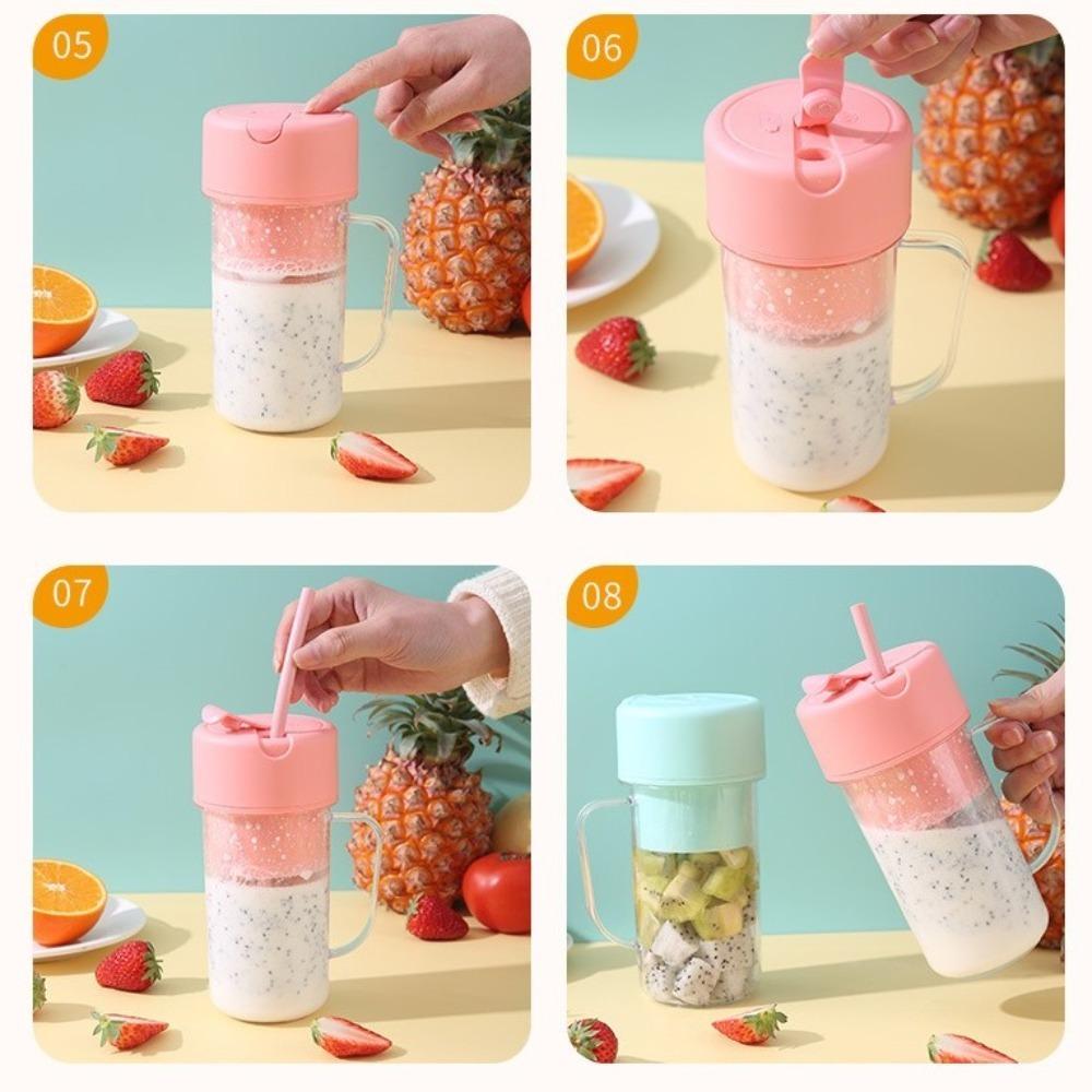 420ml Juicing Cup Detachable Straw Fruit Blender Portable Handheld Juicer  Healthy Drinking