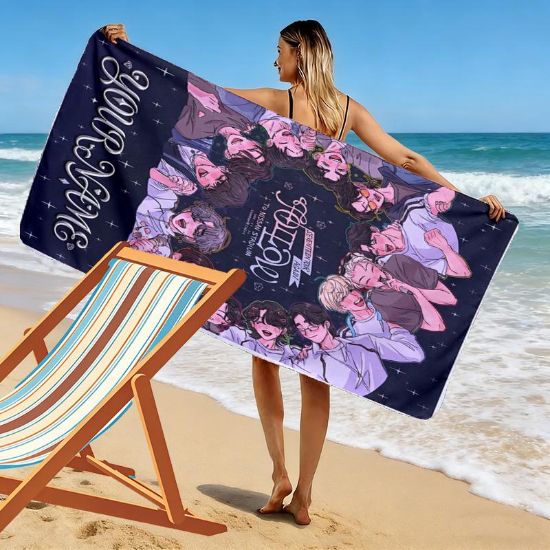Name Custom Seventeen Print Beach Towel, Large Soft Quick Dry Towel for Beach Camping Swimming