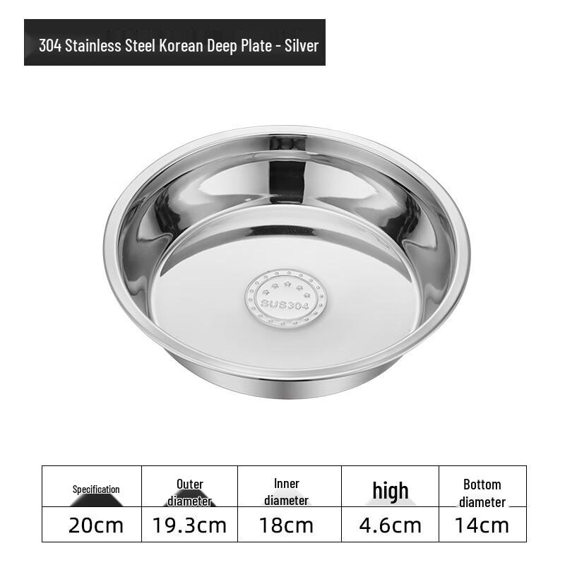 Qianxing 304 Stainless Steel Korean Style Deep Serving Plates