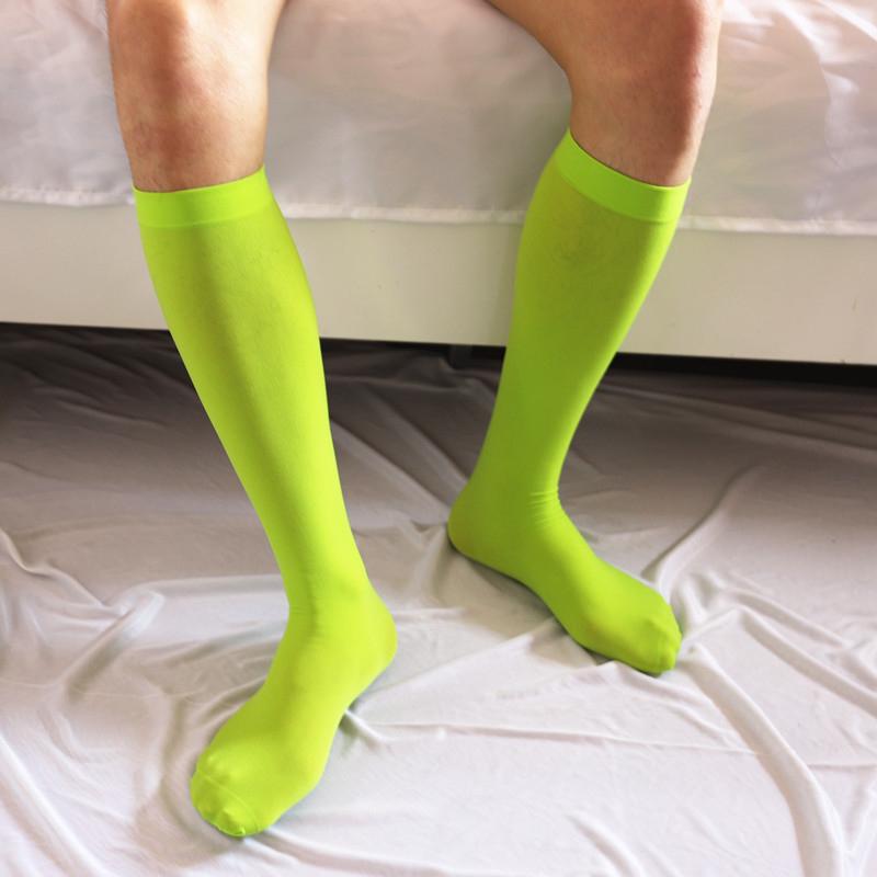 Seidensock dünne Herrensocken Herren Sommer Ultra Hochelastisch Glatt Überknie Business Nylonsocken Geschenke Herren Lange Socken Herren Nahtlos
