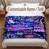 Music General Theme Soft Blanket Personalized Custom Name Text Print Warm Blanket Home Sofa Bedroom Decor