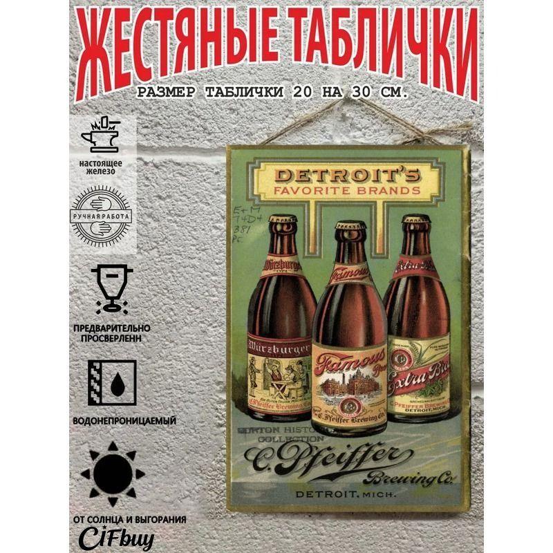 Vintage Metal Beer Sign 20x30cm Wall Decor for Bar Cafe Home