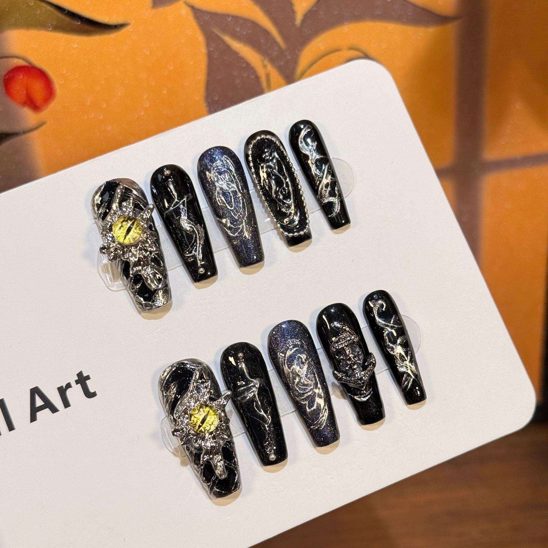 

Handmade 114-Long Ladder Evil Eye Magic Mirror Nail Art Stickers Extra Small