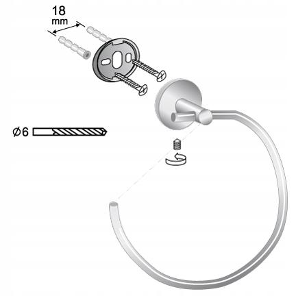 Bisk Round Peg Hanger Silver 1 Pc