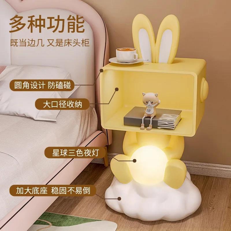Home Decor Children's Room Rabbit Statues Bedside Table Bedroom Small Storage Side Table Creative Modern Simple Storage Cabinet