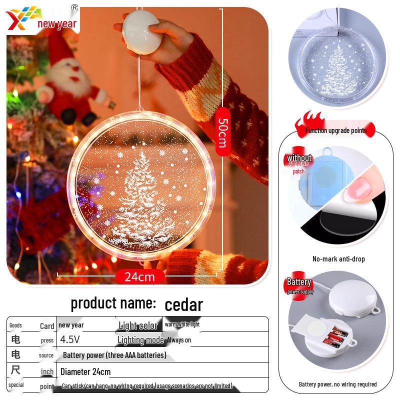 Glowing Merry Christmas LED Suction Cup String Lights for 2025 Holiday Window Display