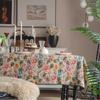 French Retro Colored Flower Table Cloth Tablecloth Rustic Washable Jacquard Rectangular Table Cover For Home Tabletop Decor