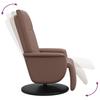 Recliner Chair with Footrest Brown Faux Leather