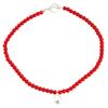 Red Beaded Choker Necklace Teardrop Pearl Pendant Necklace Elegant Short Necklace for Women