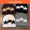 Winter Fall Beanie Knitted Cap With Star Pattern For Casual Streetwear Gift