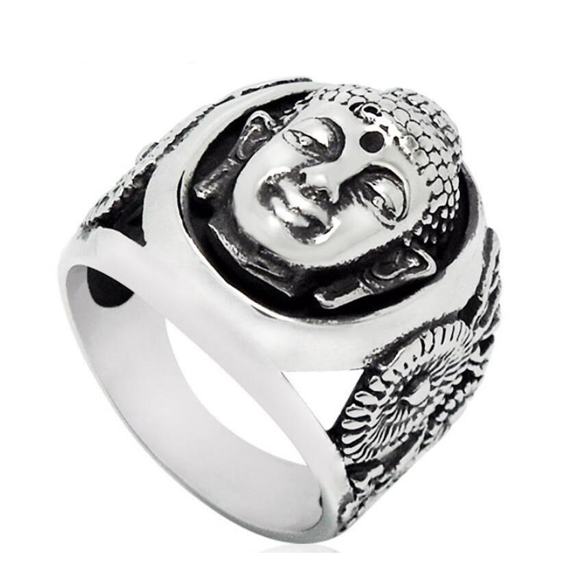 New Standard Buddha Bless Ring Stainless Steel Buddhism Jewelry Rings Wholesale Price 7